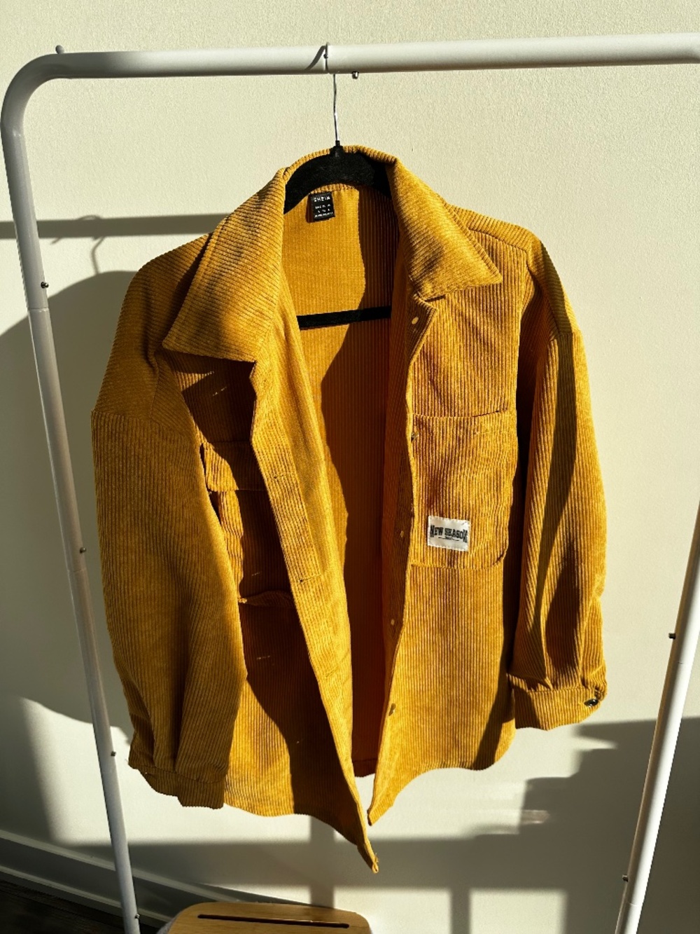 Mustard Corduroy Overshirt Jacket – Relaxed Button-Up (S)
